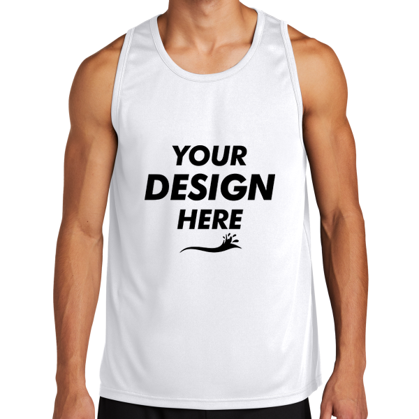 Sport Tek PosiCharge ® Competitor Tank, White, Front view, Mockup