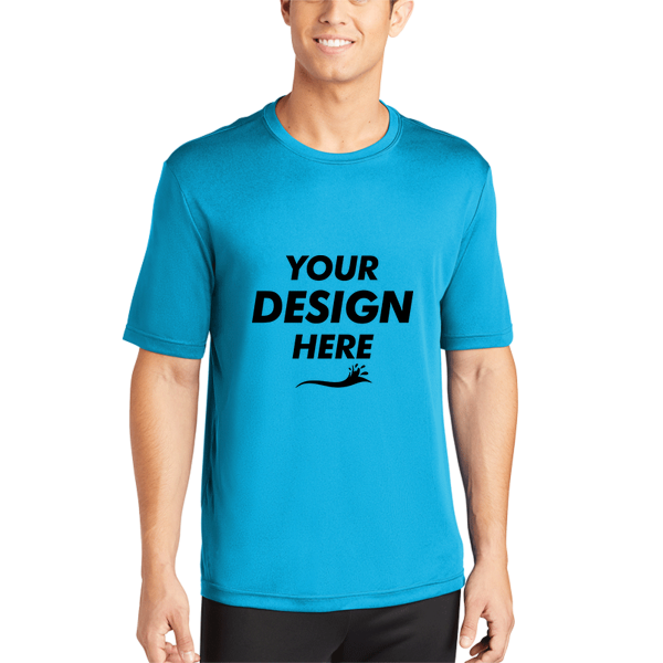 Sport Tek PosiCharge ® Competitor Tee, Atomic Blue, Front view, Mockup