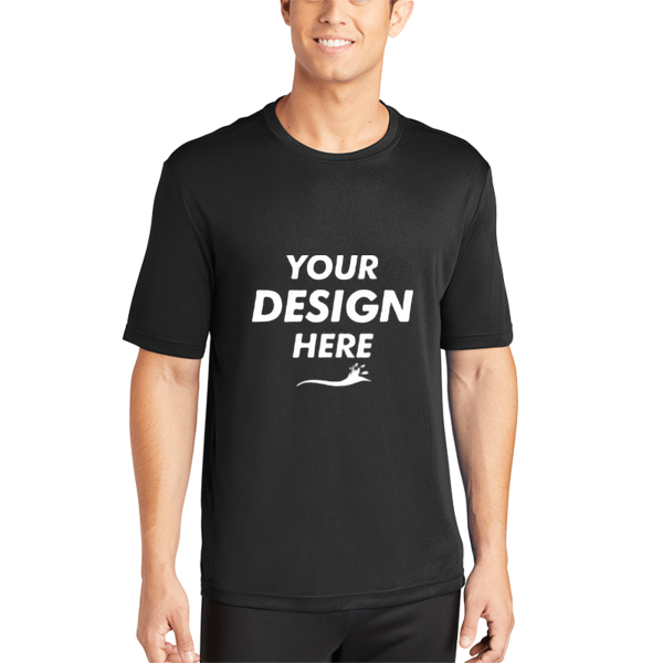 Sport Tek PosiCharge ® Competitor Tee, Black, Front view, Mockup