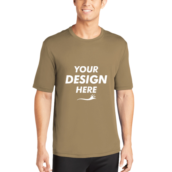 Sport Tek PosiCharge ® Competitor Tee, Coyote Brown, Front view, Mockup