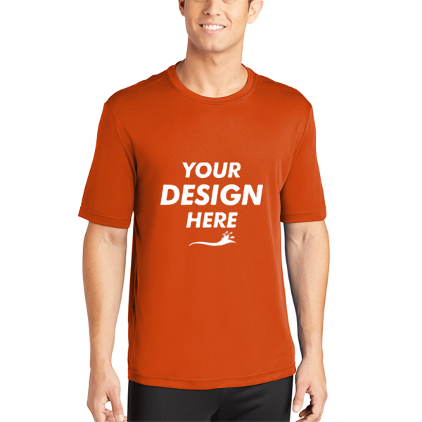 Sport Tek PosiCharge ® Competitor Tee, Deep Orange, Front view, Mockup