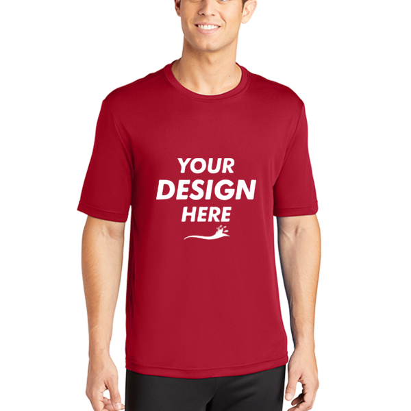 Sport Tek PosiCharge ® Competitor Tee, Deep Red, Front view, Mockup