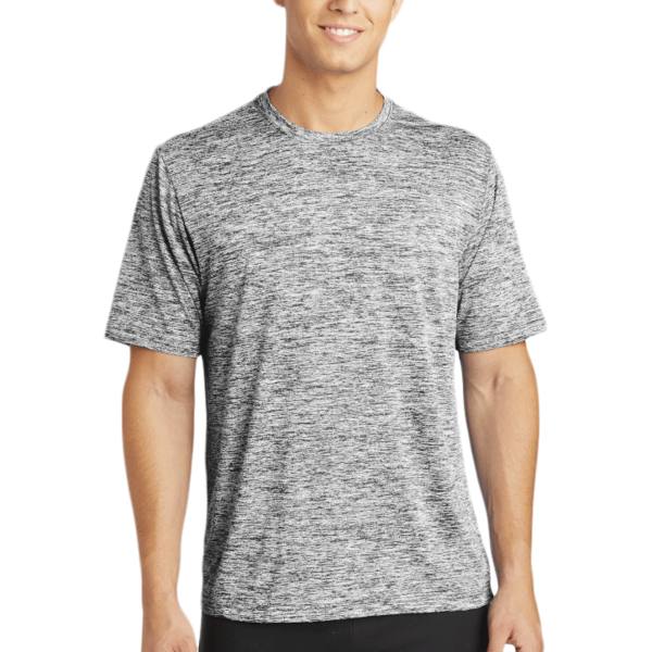 Sport Tek PosiCharge ® Electric Heather Tee, Black Electric, Front view