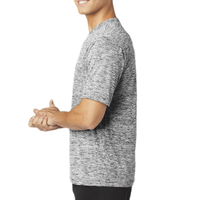 Sport Tek PosiCharge ® Electric Heather Tee, Black Electric, Left Sleeve view