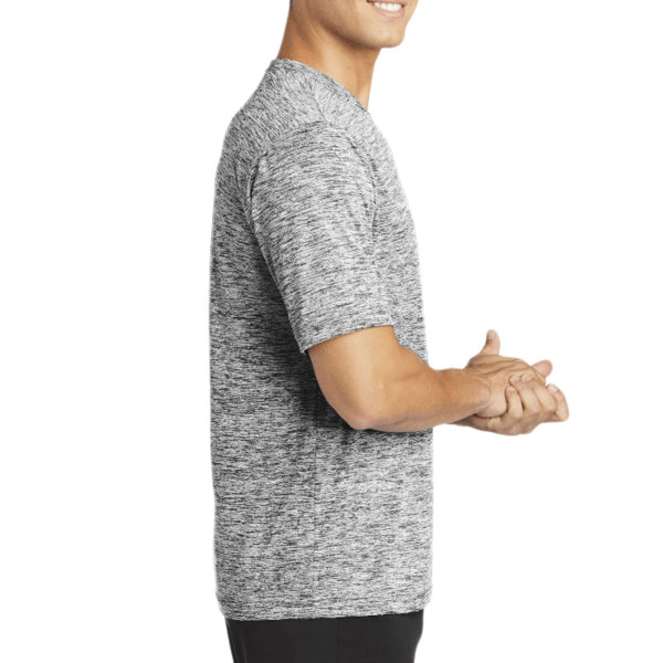 Sport Tek PosiCharge ® Electric Heather Tee, Black Electric, Right Sleeve view