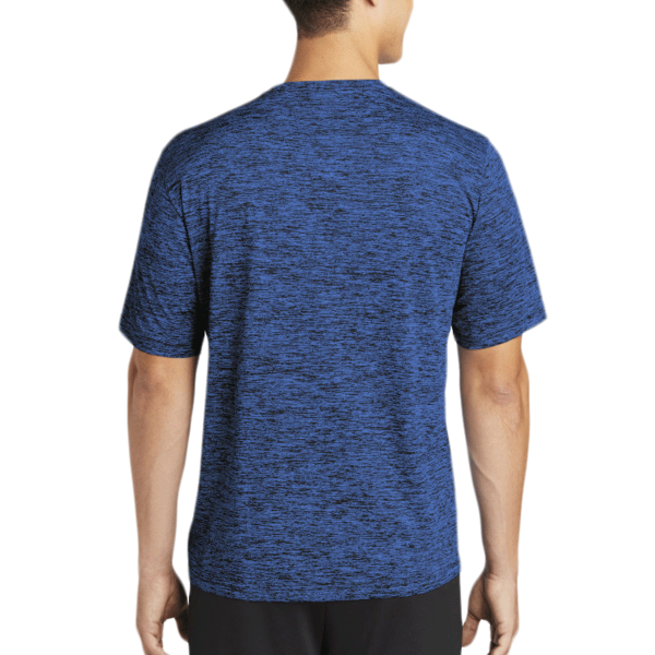 Sport Tek PosiCharge ® Electric Heather Tee, Dark Royal-Black Electric, Back view