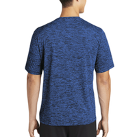 Sport Tek PosiCharge ® Electric Heather Tee, Dark Royal-Black Electric, Back view