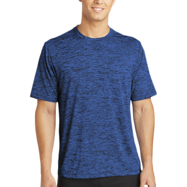 Sport Tek PosiCharge ® Electric Heather Tee, Dark Royal-Black Electric, Front view