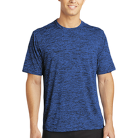 Sport Tek PosiCharge ® Electric Heather Tee, Dark Royal-Black Electric, Front view