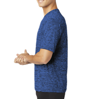Sport Tek PosiCharge ® Electric Heather Tee, Dark Royal-Black Electric, Left Sleeve view