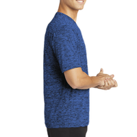 Sport Tek PosiCharge ® Electric Heather Tee, Dark Royal-Black Electric, Right Sleeve view