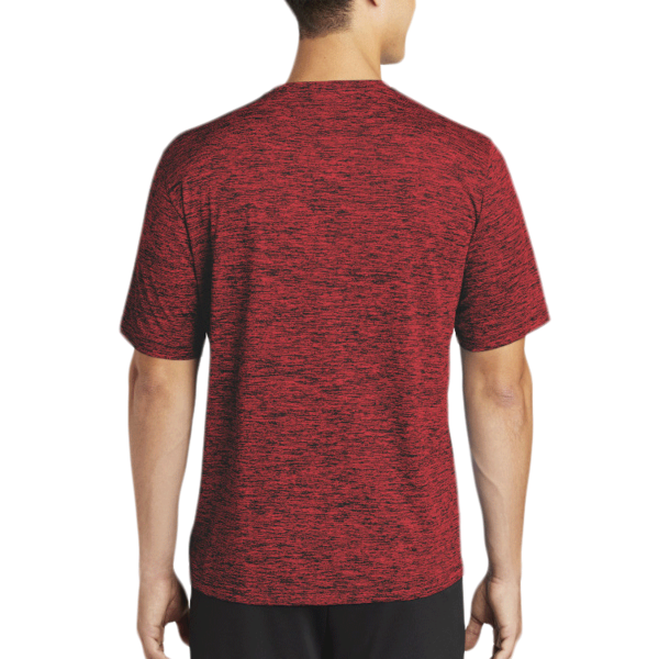 Sport Tek PosiCharge ® Electric Heather Tee, Deep Red-Black Electric, Back view