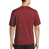Sport Tek PosiCharge ® Electric Heather Tee, Deep Red-Black Electric, Back view