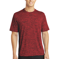 Sport Tek PosiCharge ® Electric Heather Tee, Deep Red-Black Electric, Front view
