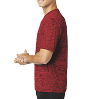 Sport Tek PosiCharge ® Electric Heather Tee, Deep Red-Black Electric, Left Sleeve view