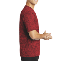 Sport Tek PosiCharge ® Electric Heather Tee, Deep Red-Black Electric, Right Sleeve view