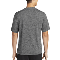 Sport Tek PosiCharge ® Electric Heather Tee, Grey-Black Electric, Back view