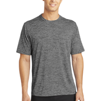 Sport Tek PosiCharge ® Electric Heather Tee, Grey-Black Electric, Front view