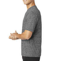 Sport Tek PosiCharge ® Electric Heather Tee, Grey-Black Electric, Left Sleeve view