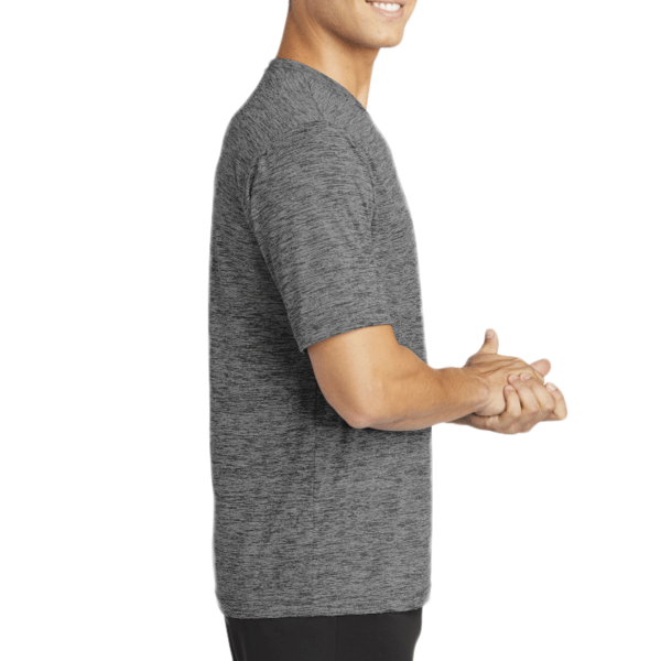 Sport Tek PosiCharge ® Electric Heather Tee, Grey-Black Electric, Right Sleeve view