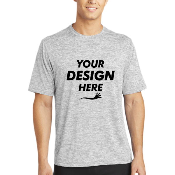 Sport Tek PosiCharge ® Electric Heather Tee, Silver Electric, Front view, Mockup