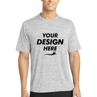 Sport Tek PosiCharge ® Electric Heather Tee, Silver Electric, Front view, Mockup