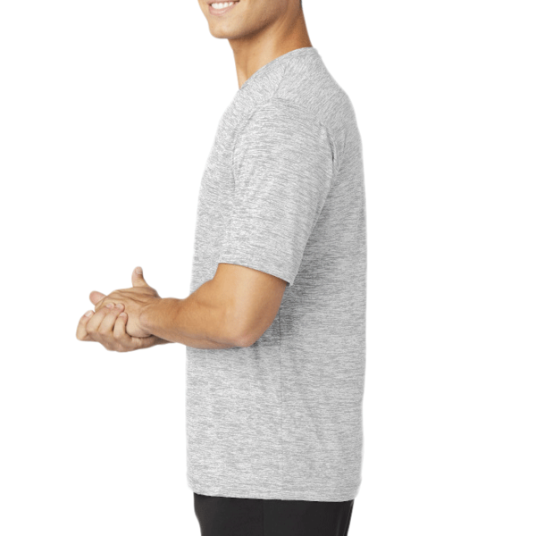 Sport Tek PosiCharge ® Electric Heather Tee, Silver Electric, Left Sleeve view
