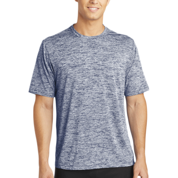 Sport Tek PosiCharge ® Electric Heather Tee, True Navy Electric, Front view