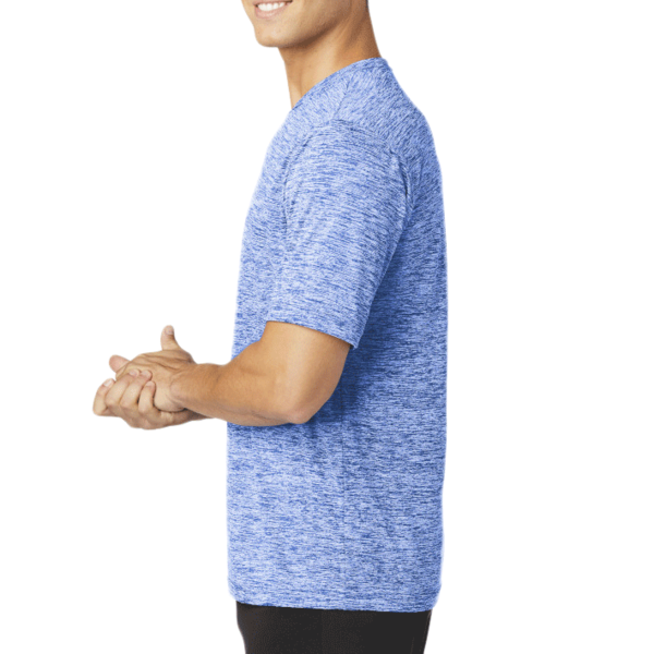 Sport Tek PosiCharge ® Electric Heather Tee, True Royal Electric, Left Sleeve view