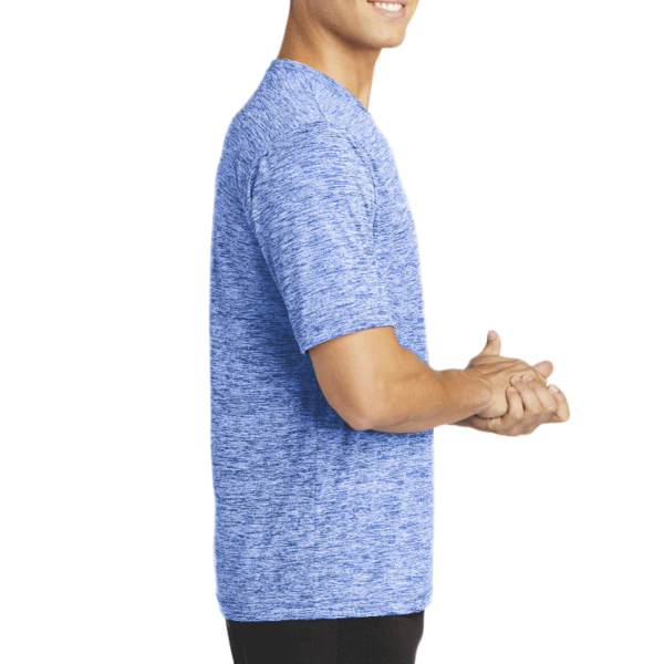 Sport Tek PosiCharge ® Electric Heather Tee, True Royal Electric, Right Sleeve view