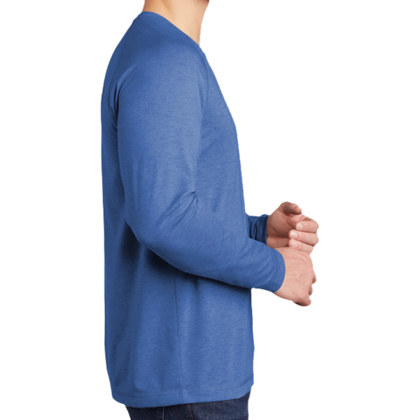 Sport Tek PosiCharge ® Long Sleeve Tri Blend Wicking Raglan Tee, True Royal Heather / True Royal Heather, Right Sleeve view