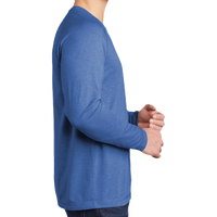 Sport Tek PosiCharge ® Long Sleeve Tri Blend Wicking Raglan Tee, True Royal Heather / True Royal Heather, Right Sleeve view