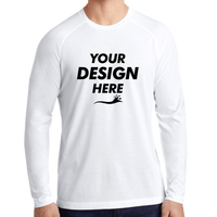 Sport Tek PosiCharge ® Long Sleeve Tri Blend Wicking Raglan Tee, White Triad Solid / White Triad Solid, Front view, Mockup