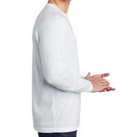 Sport Tek PosiCharge ® Long Sleeve Tri Blend Wicking Raglan Tee, White Triad Solid / White Triad Solid, Right Sleeve view