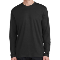 Sport Tek PosiCharge ® RacerMesh ® Long Sleeve Tee, Black, Front view