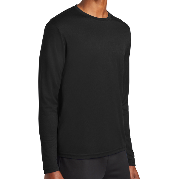 Sport Tek PosiCharge ® RacerMesh ® Long Sleeve Tee, Black, Right Sleeve view