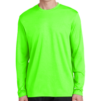 Sport Tek PosiCharge ® RacerMesh ® Long Sleeve Tee, Neon Green, Front view