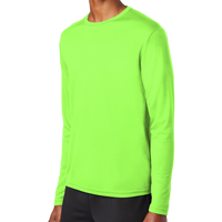 Sport Tek PosiCharge ® RacerMesh ® Long Sleeve Tee, Neon Green, Left Sleeve view