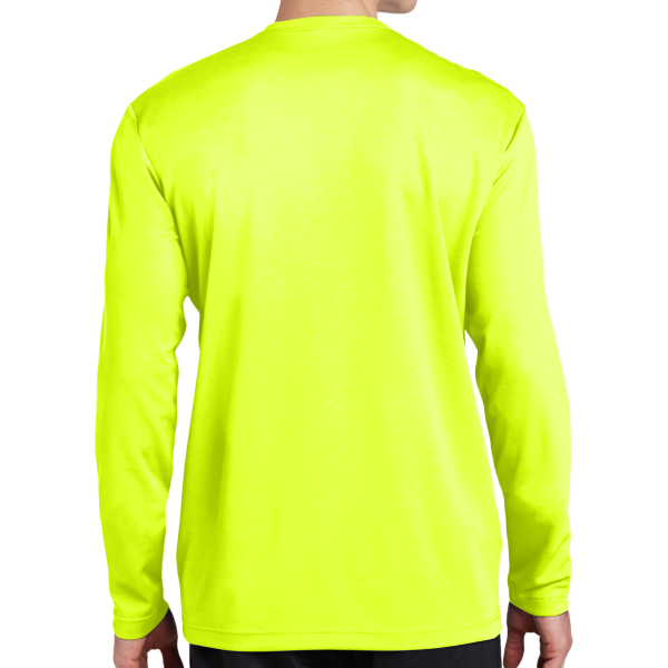 Sport Tek PosiCharge ® RacerMesh ® Long Sleeve Tee, Neon Yellow, Back view
