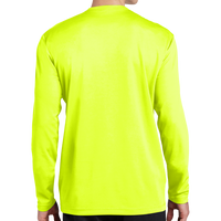 Sport Tek PosiCharge ® RacerMesh ® Long Sleeve Tee, Neon Yellow, Back view
