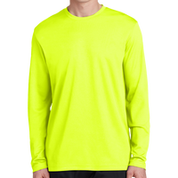 Sport Tek PosiCharge ® RacerMesh ® Long Sleeve Tee, Neon Yellow, Front view