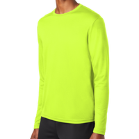 Sport Tek PosiCharge ® RacerMesh ® Long Sleeve Tee, Neon Yellow, Left Sleeve view
