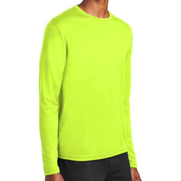 Sport Tek PosiCharge ® RacerMesh ® Long Sleeve Tee, Neon Yellow, Right Sleeve view