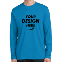Sport Tek PosiCharge ® RacerMesh ® Long Sleeve Tee, Pond Blue, Front view, Mockup