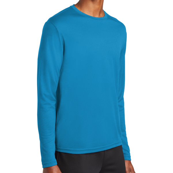 Sport Tek PosiCharge ® RacerMesh ® Long Sleeve Tee, Pond Blue, Right Sleeve view