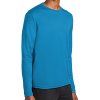 Sport Tek PosiCharge ® RacerMesh ® Long Sleeve Tee, Pond Blue, Right Sleeve view