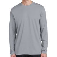 Sport Tek PosiCharge ® RacerMesh ® Long Sleeve Tee, Silver, Front view