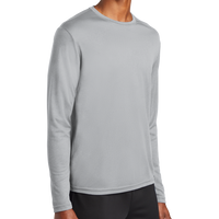 Sport Tek PosiCharge ® RacerMesh ® Long Sleeve Tee, Silver, Right Sleeve view