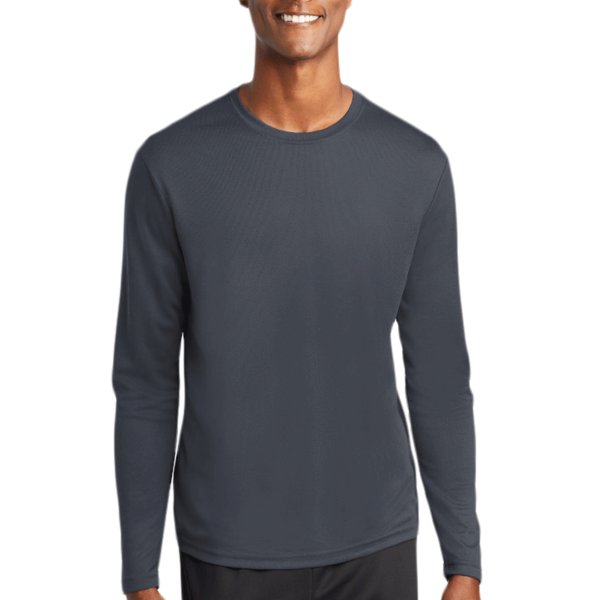 Sport Tek PosiCharge ® RacerMesh ® Long Sleeve Tee, True Navy, Front view