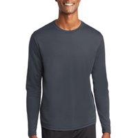 Sport Tek PosiCharge ® RacerMesh ® Long Sleeve Tee, True Navy, Front view